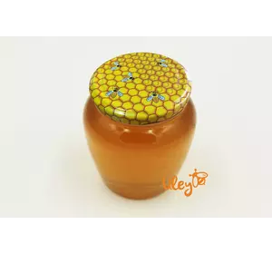 Крышка для меда на стеклянную банку “Пчёлки на сотах”. Твист-офф 82 мм