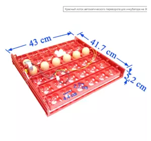 Красный лоток автоматического переворота для инкубатора на 36 (144) яиц с мотором